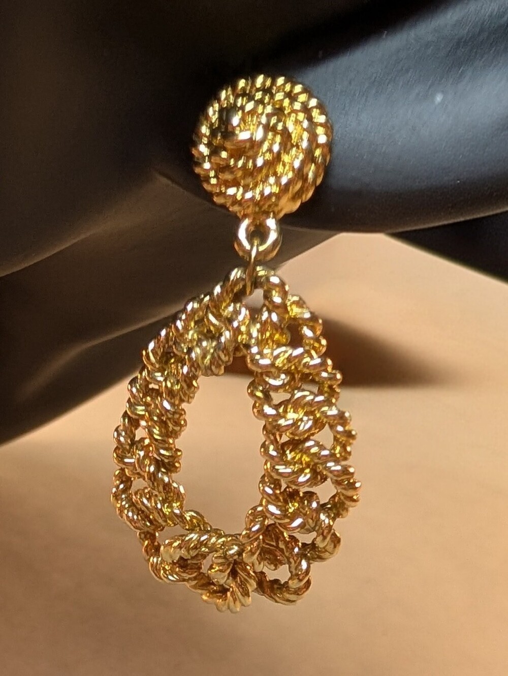 Gold-Tone Twisted Rope Drop Earrings - Women Jewelry